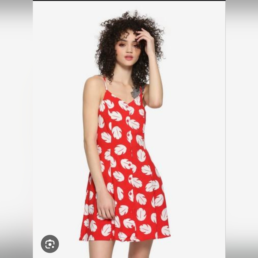 Red and White Floral Women's Dress